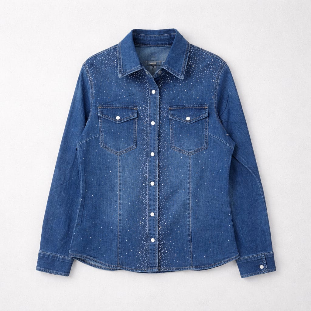 Camasa blue jeans pietre