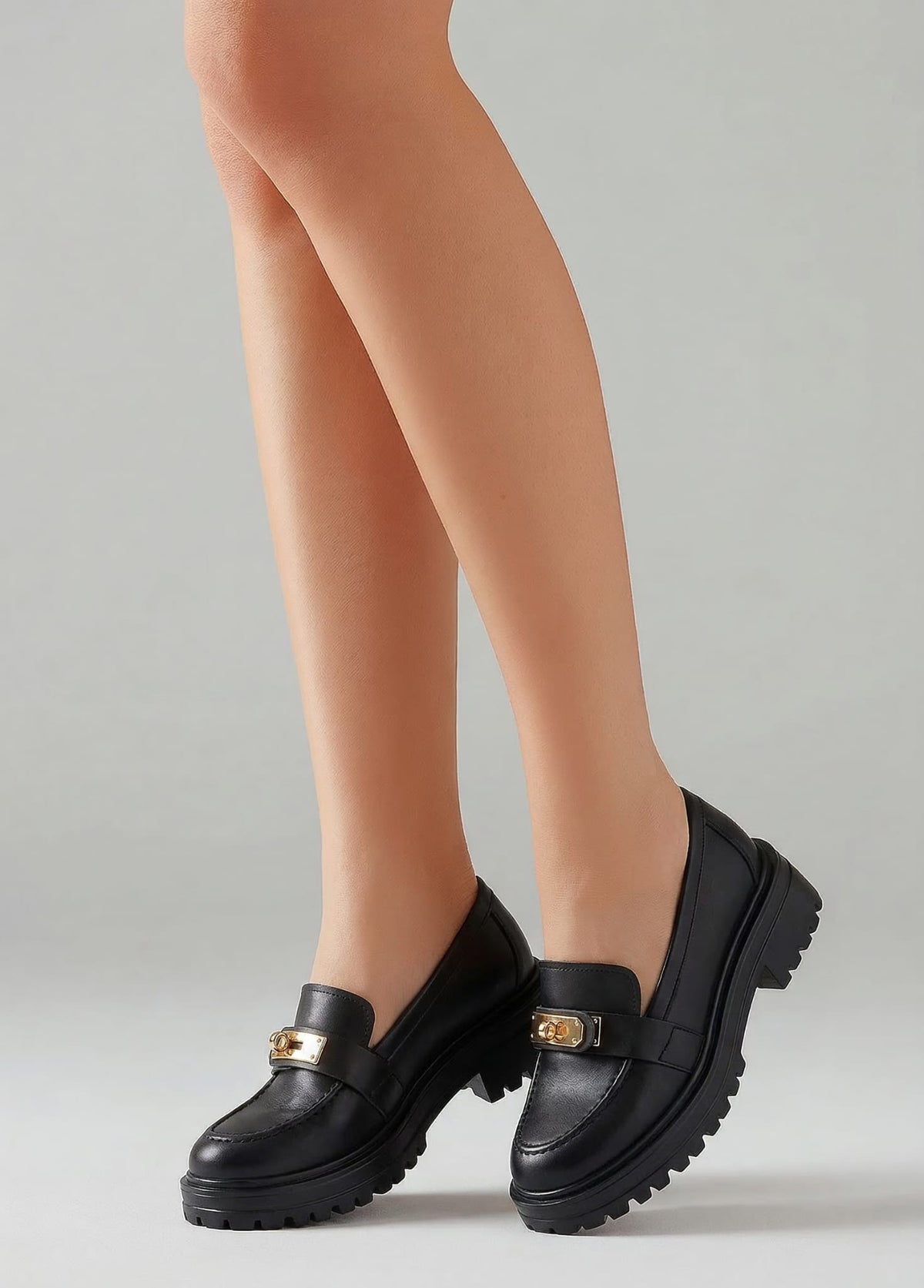 Pantofi piele naturala Chic Gold
